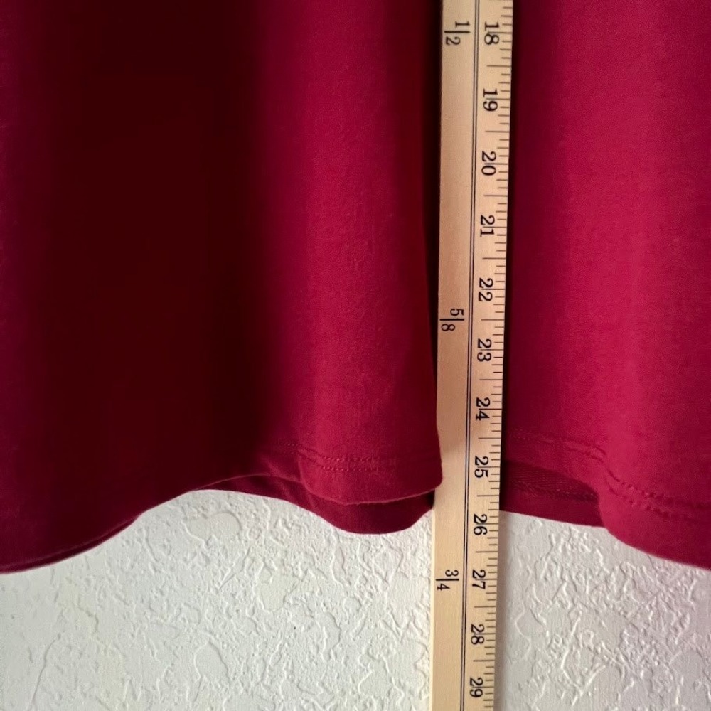 English Factory Ruffle Puff Sleeve Top XL Burgundy Sheer Mix Media Anthropologie - Picture 4 of 9